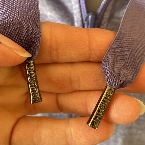 LULULEMON lavender zip up jacket. Size US 8. Long style with classic front logo. - Picture 10 of 12